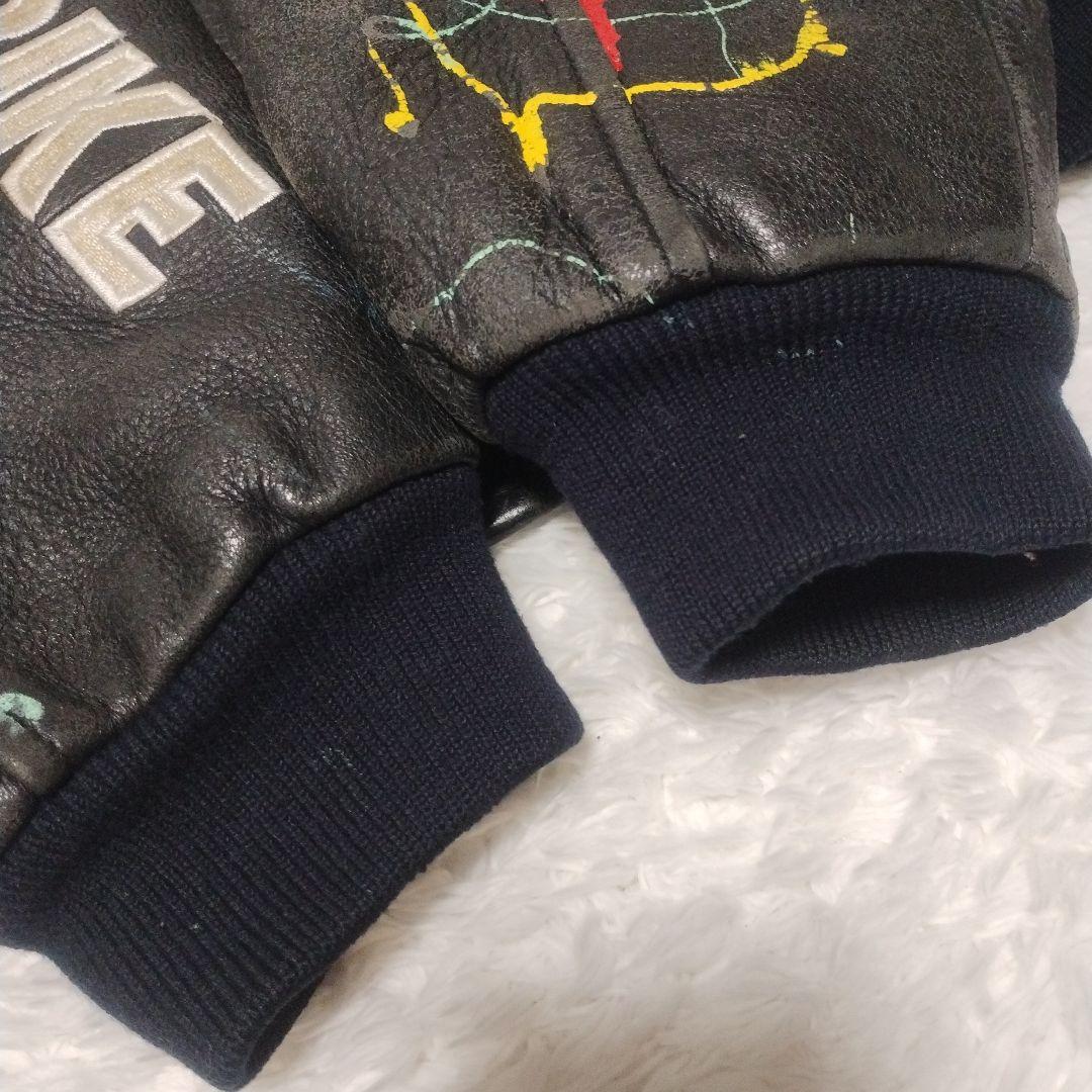 N*u様 希少　ラッキーストライク　牛革　レザージャケット　ペイント　ワッペン