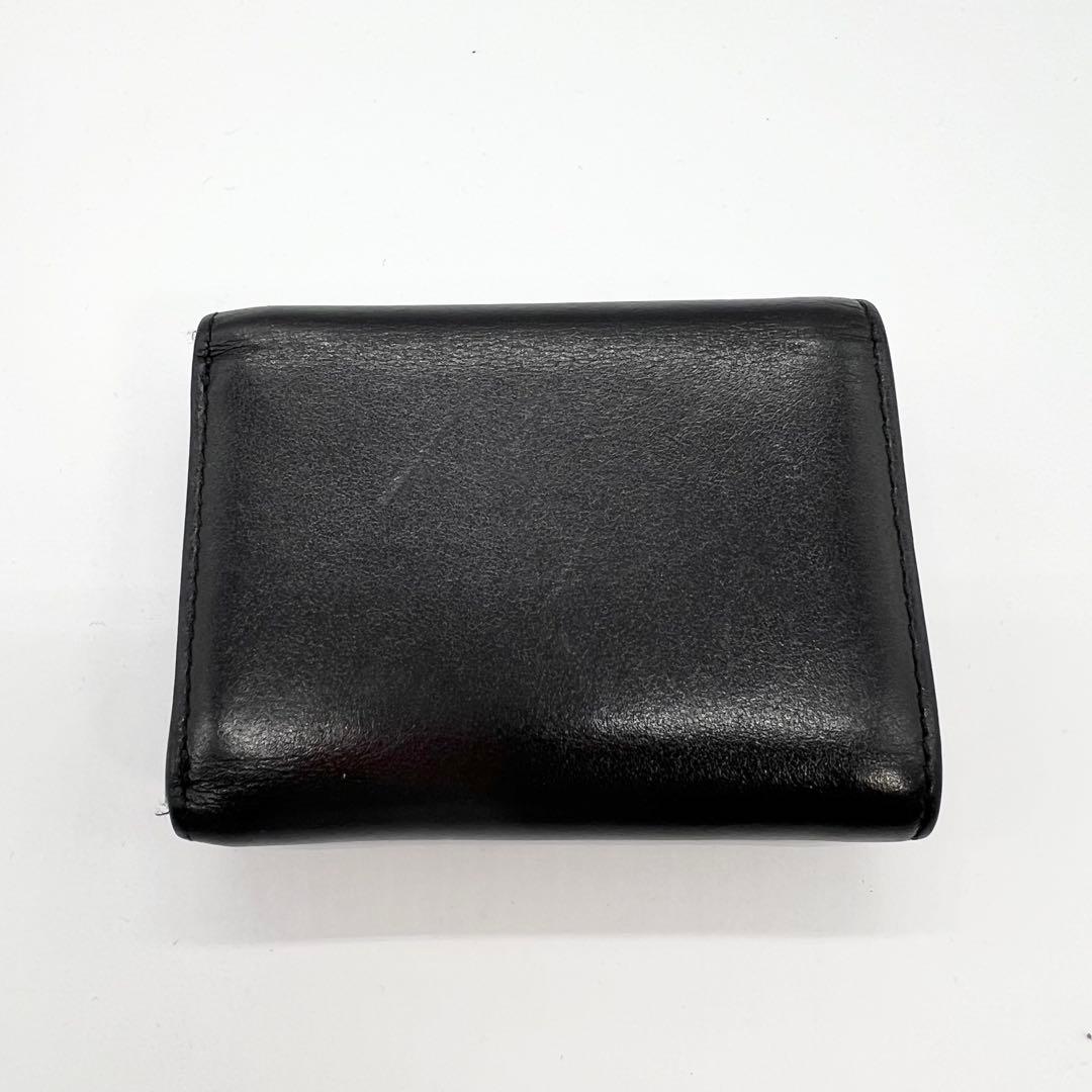 近年モデル✨DIESEL　三つ折り財布　Dロゴ　レザー　ブラック　コンパクト