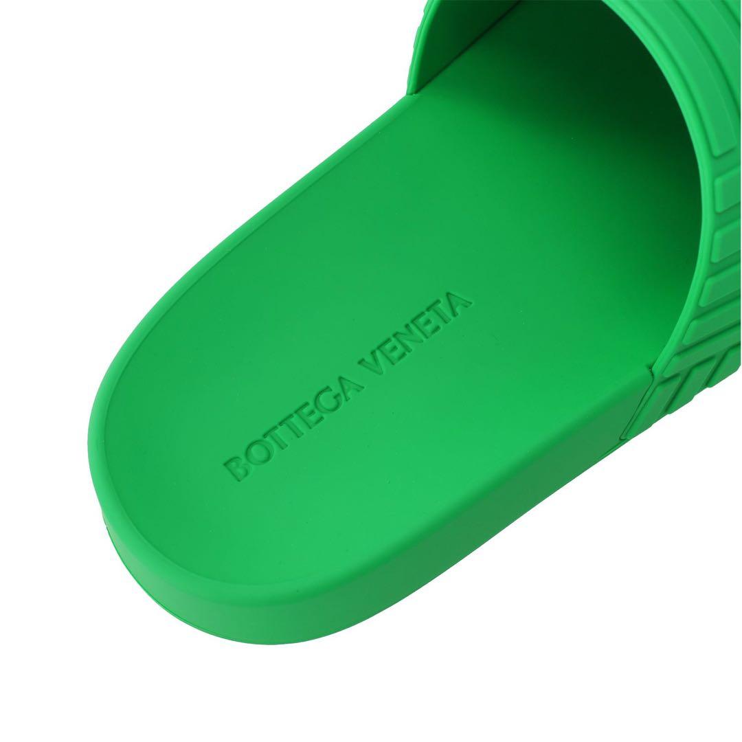 【らい】BOTTEGA ボッテガ　グリーン　スライドサンダル　38 美品