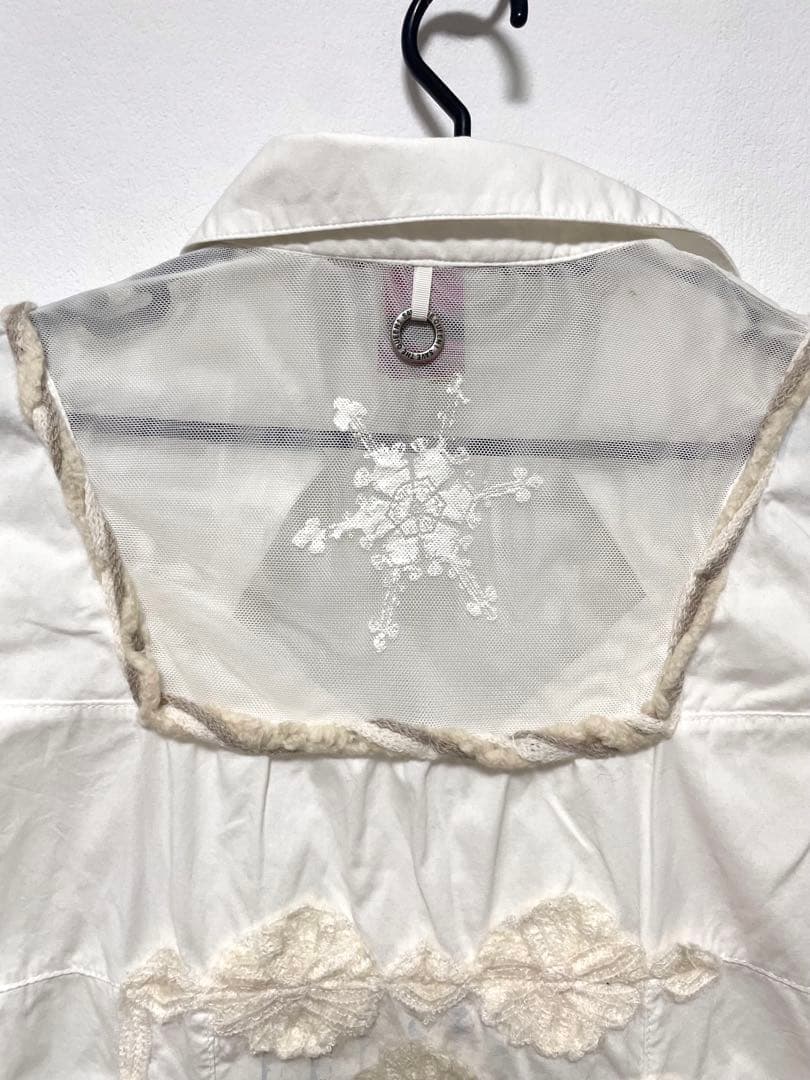 SAVE THE QUEEN 平成ギャルy2k レース長袖シャツ　白いカットソー