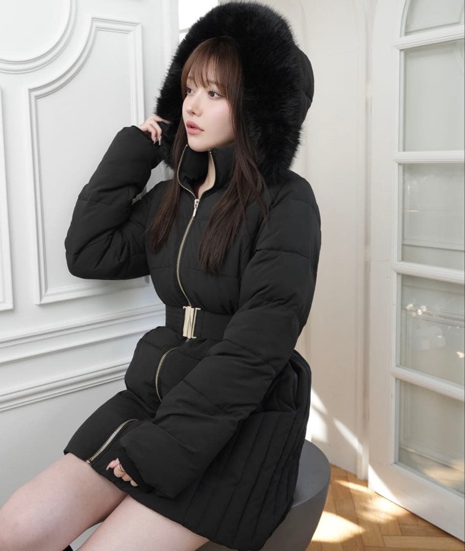 LIPSERVICE シェーディングライン中綿コート