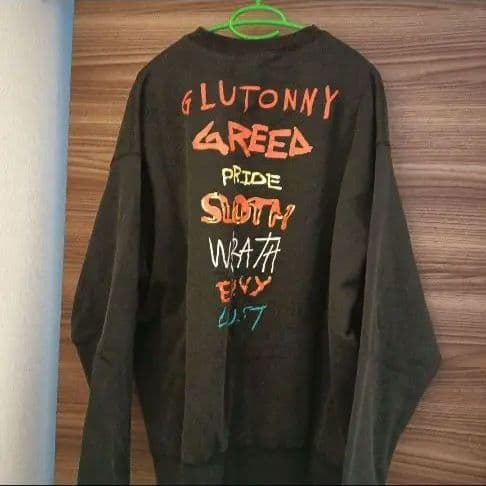 SA1NT ブラック スウェット トレーナー