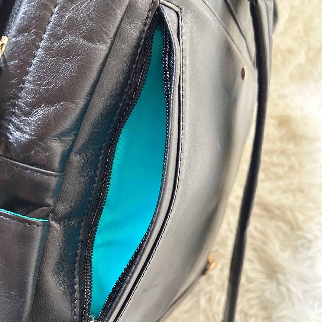 BIZ+U 本革 2way レザーリュック 通勤リュック 黒 A4対応 日本製