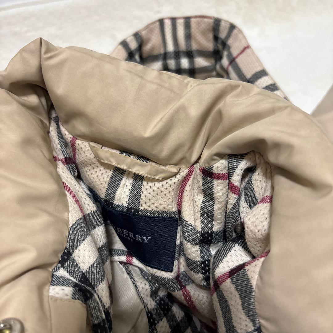 バーバリーロンドン　ダウンジャケット　ノバチェック　L 大きいサイズ　ベージュ