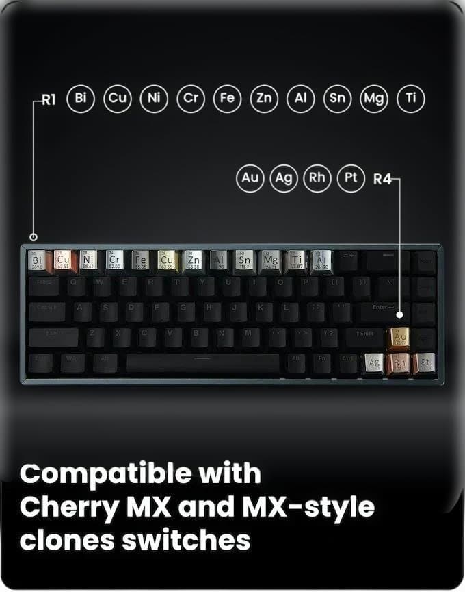 awekeys 周期表メタルキーキャップ 16個入り