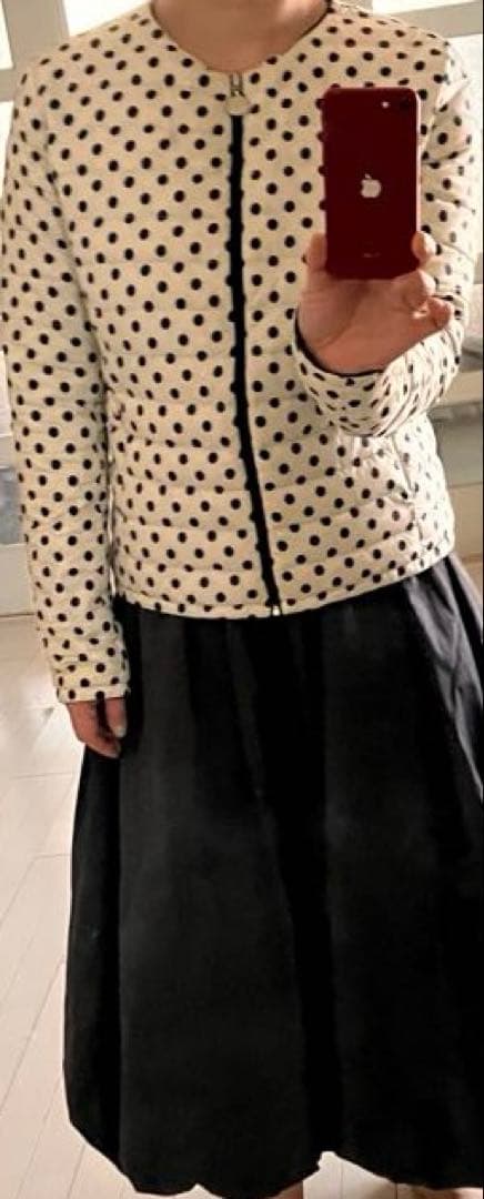 Moncler モンクレール　希少リバーシブルライトダウン　黒X水玉　ノーカラー