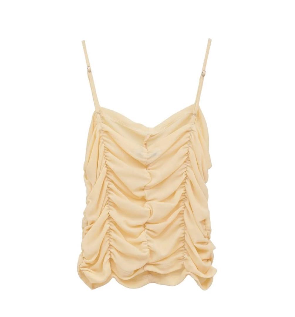 新品タグ付 CLANE SHIRRING CAMI TOPS