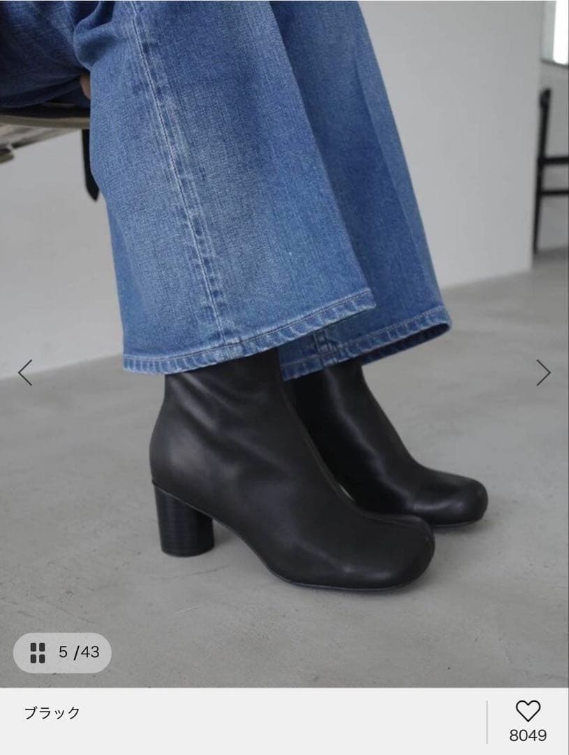 スローブイエナ ブラックブーティ 中ヒール