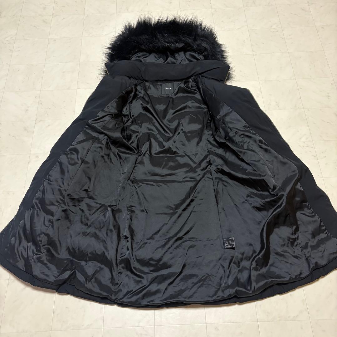 【美品】⭐️Theory⭐️セオリー ファーフード付きダウンジャケット ブラックS