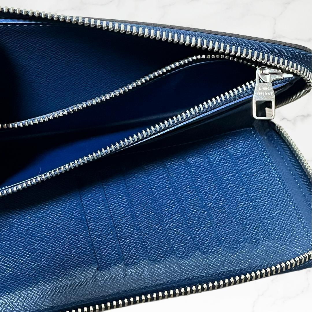 美品 LOUIS VUITTON ヴェルティカル 長財布 タイガ ネイビー