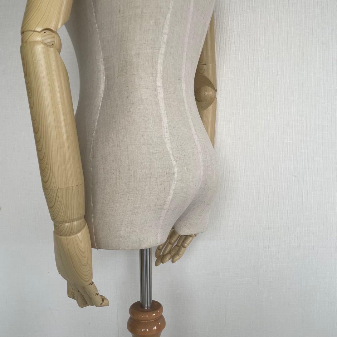 美品✨腕付き レディース トルソー 麻 猫脚パンツ可能　女性 アーム付きトルソー