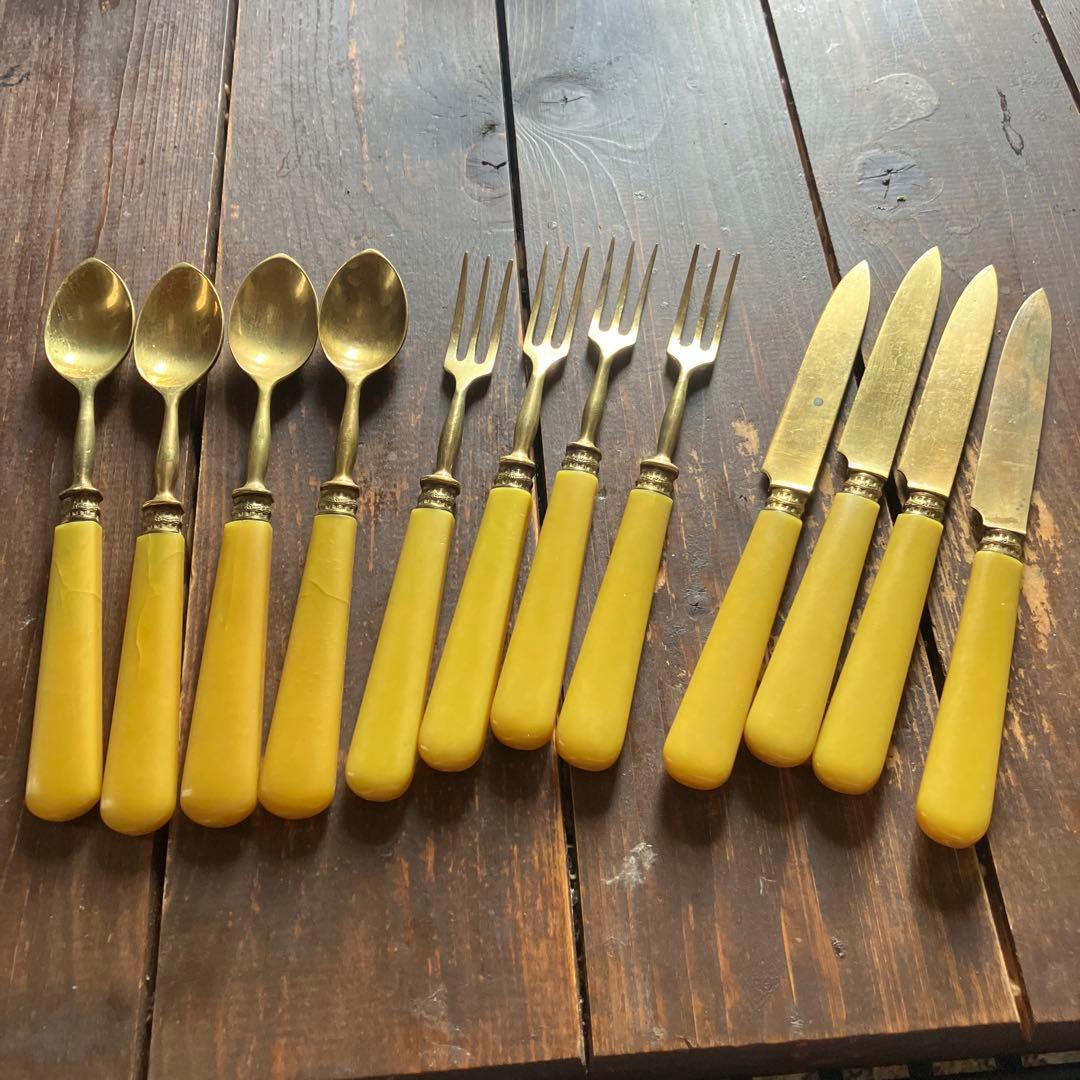 フランスアンティークカトラリーセット3本　アンティークカトラリー