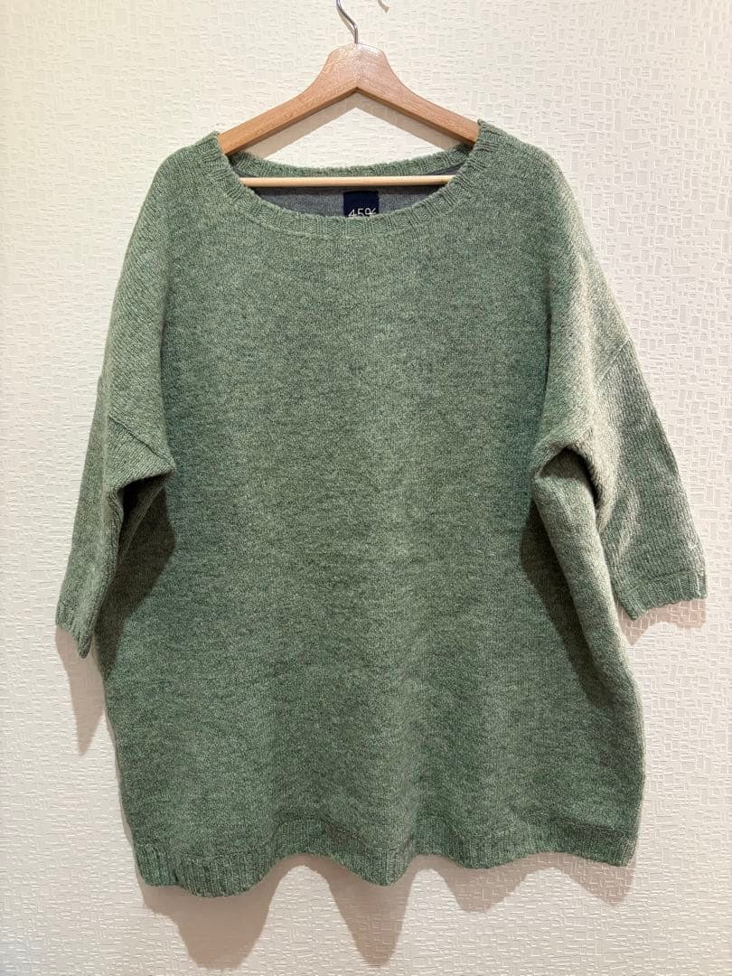 45R オーバーサイズニット セーター グリーン