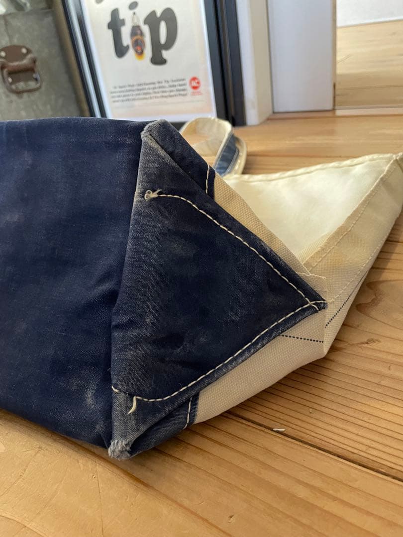 希少70s サイドタグL.L.Bean トートバッグネイビーLサイズ ギザタグ