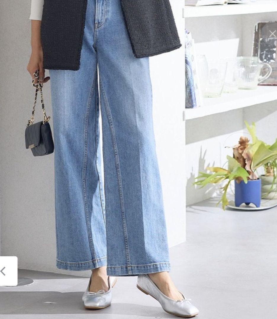 美品 大きいサイズ✨ RED CARD 23区 デニムワイドパンツ 44 近年