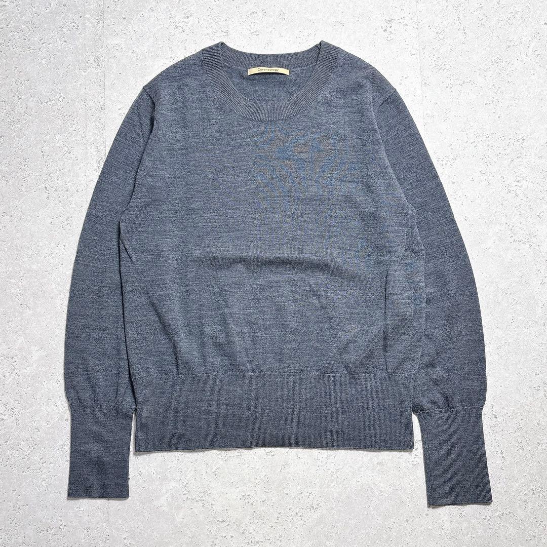 美品★　カレンソロジー　ファインウールクルーニットプルオーバー　グレー