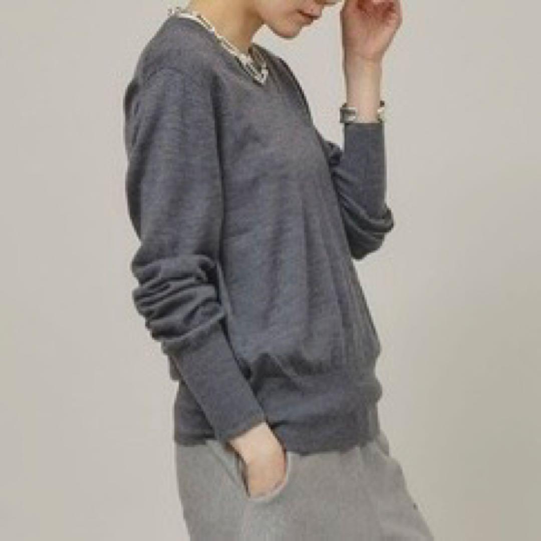 美品★　カレンソロジー　ファインウールクルーニットプルオーバー　グレー
