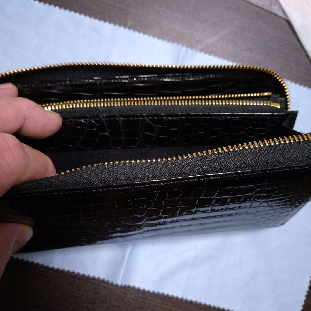 TOKYO CROCODILEシャイニング加工スモールクロコダイル 見付4箇所も