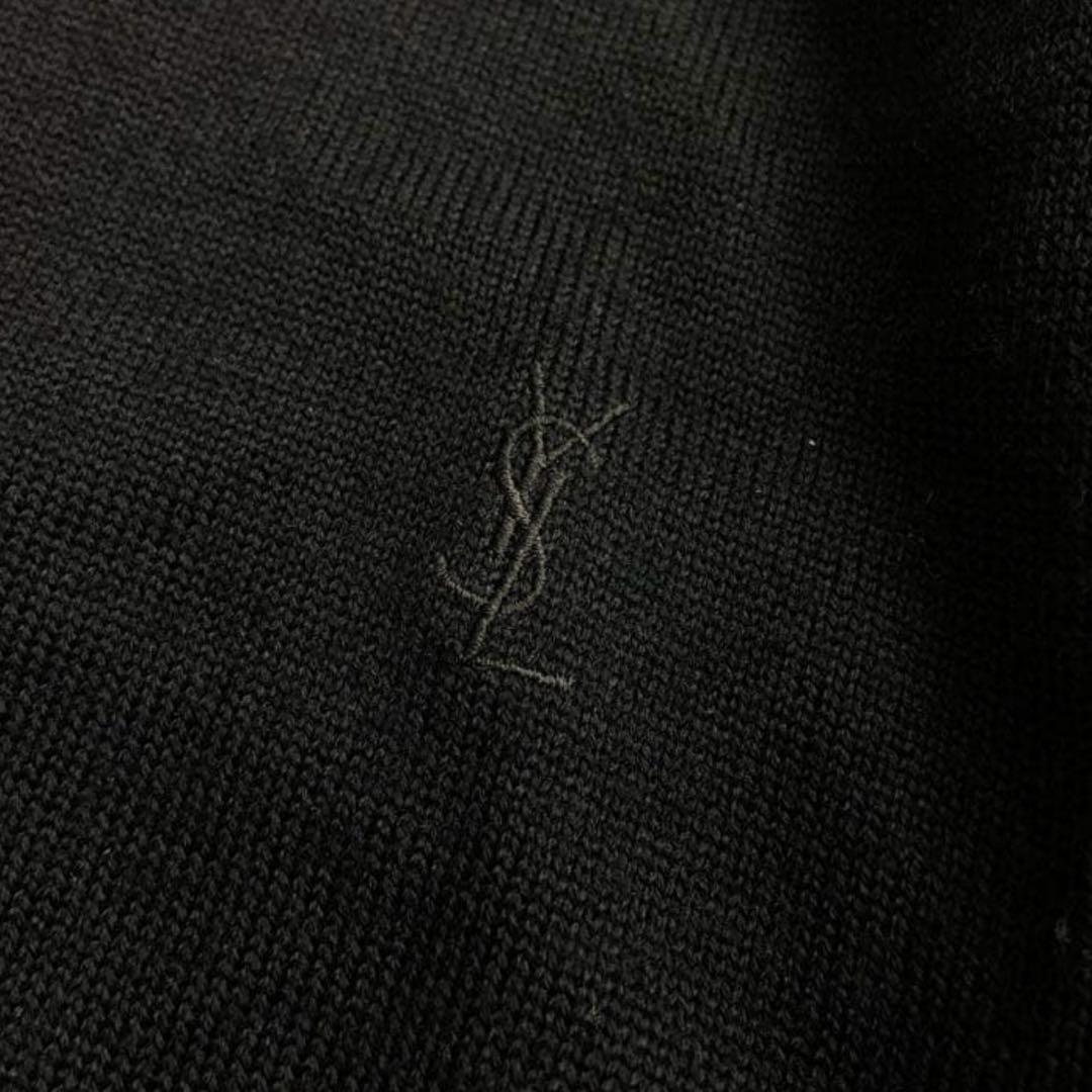 【イヴ サン ローラン】　ニットセーター　襟付き　レディース　ロゴ　M