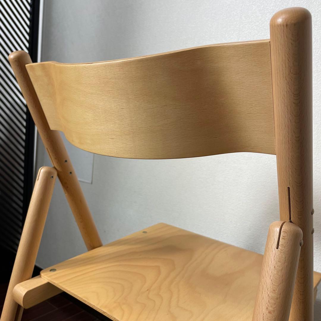 廃盤人気商品 無印 ビーチ フォールディングチェア 折り畳みチェア 木製 板座