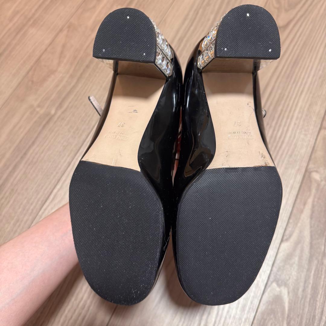 MIU MIU ミュウミュウ ✨ エナメル パンプス 37 ビジュー 結婚式