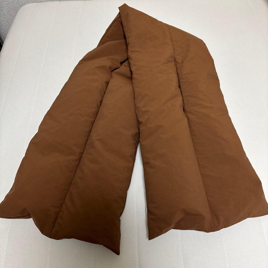 Jilsander ジルサンダー　パデッドスカーフ　ダウンマフラー　ブラウン