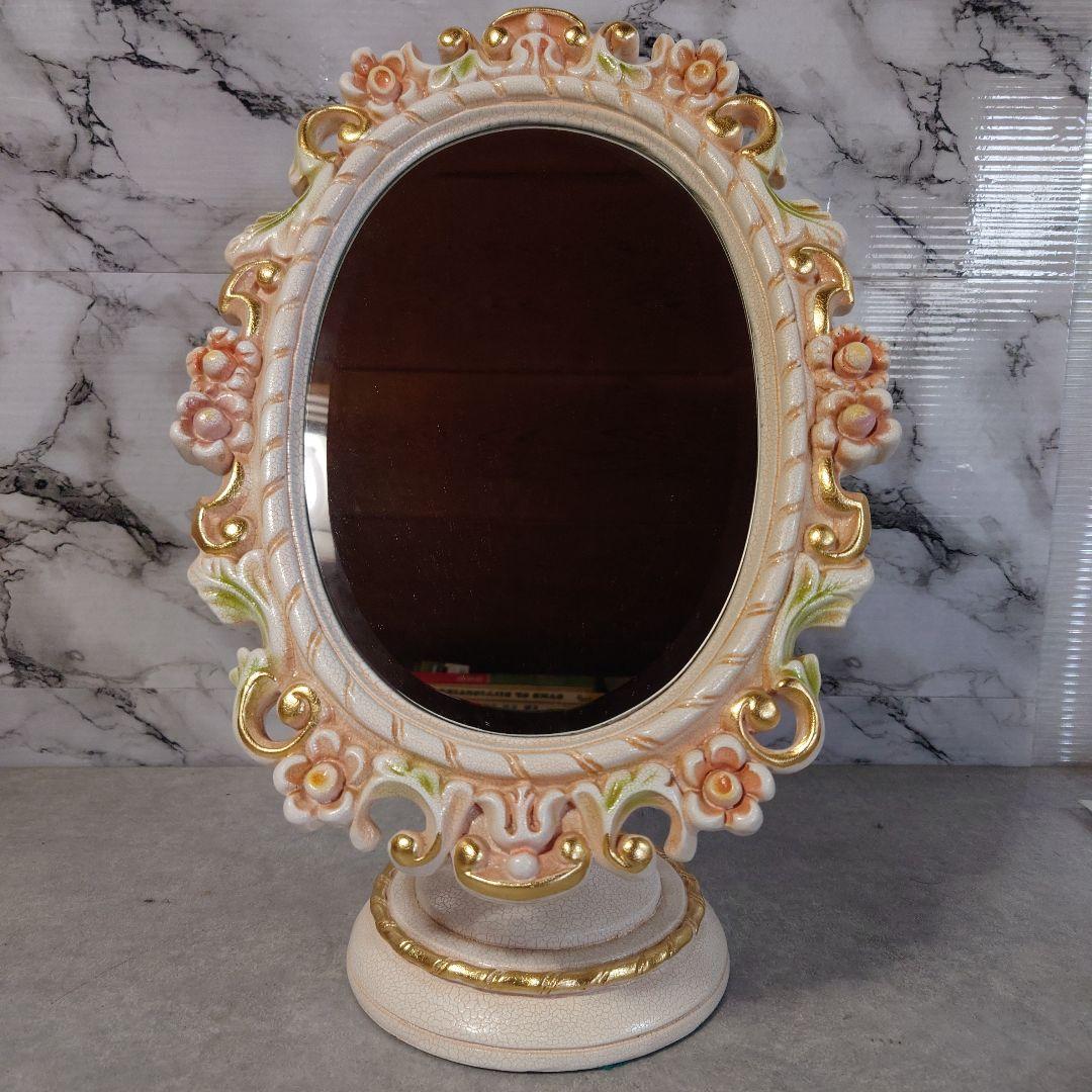 ロココ調 化粧鏡 メイクアップミラー　猫脚 家具 お姫様 ローラアシュレイ