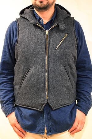 Post Overalls E-Z CRUZ VEST／ウールヘリンボーンベスト