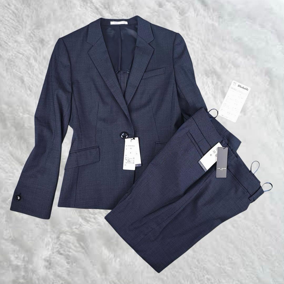 新品タグ付き✨レミュー　スーツ　M ダークネイビー　ストレッチ　ウォッシャブル
