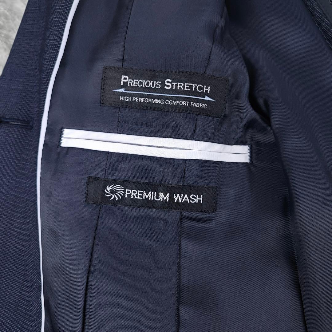 新品タグ付き✨レミュー　スーツ　M ダークネイビー　ストレッチ　ウォッシャブル
