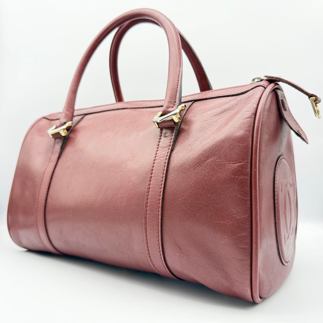 良品✨カルティエ マストライン レザー ミニボストンバッグ C金具 ユニセックス