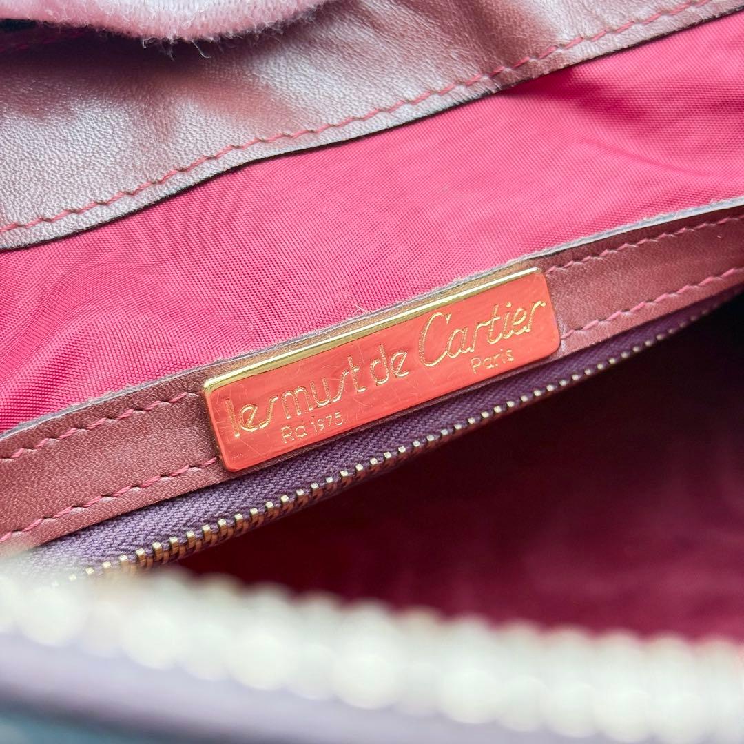 良品✨カルティエ マストライン レザー ミニボストンバッグ C金具 ユニセックス