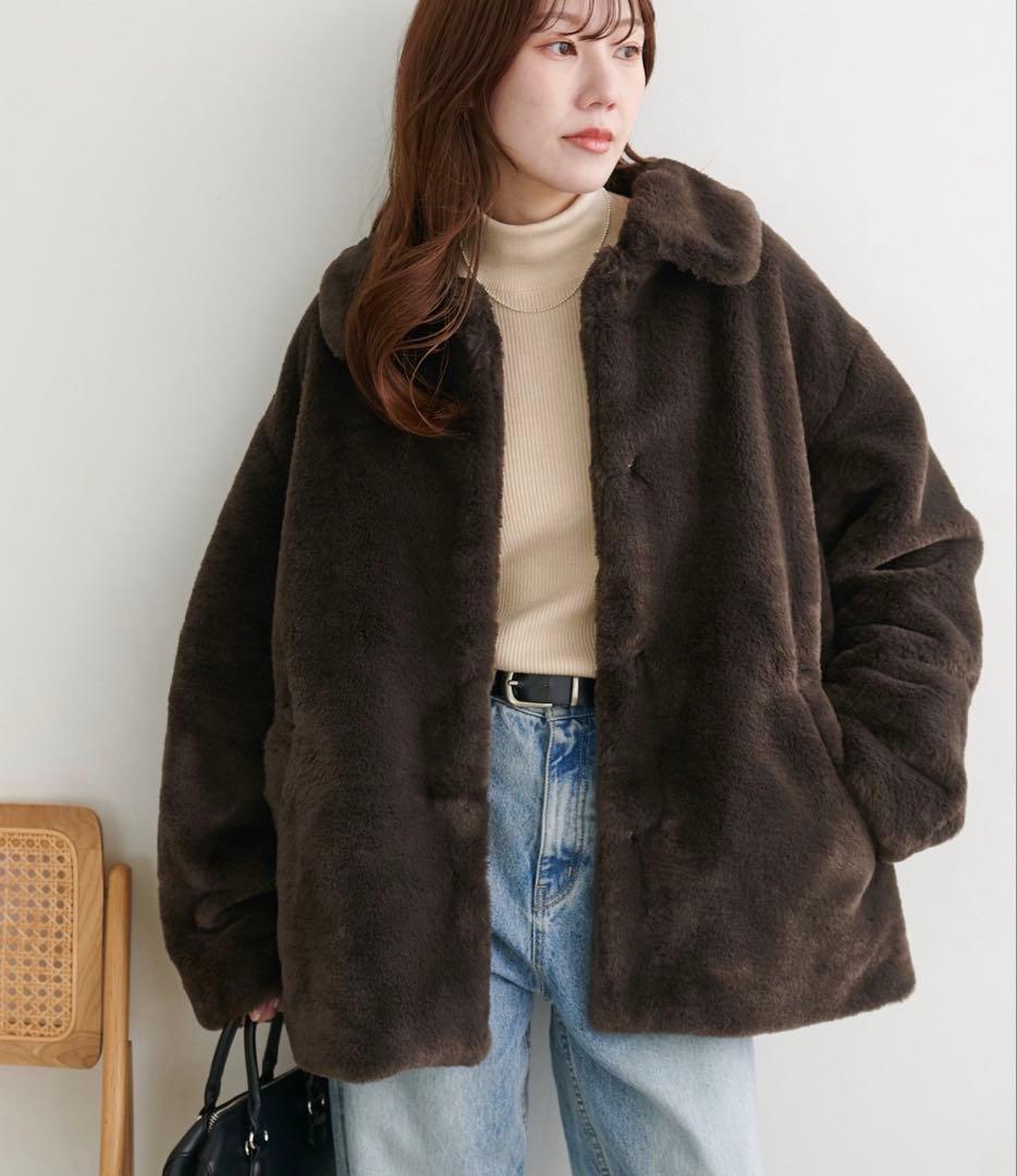 新品未使用【discoat】ファージャケットブラウンMサイズ