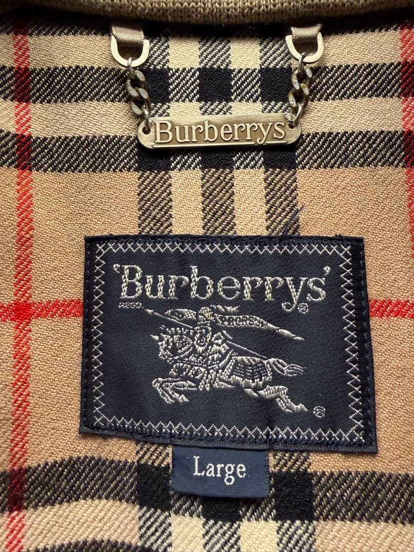 極美品 L バーバリー ウール100 ブルゾンベージュ ホースロゴ ノバチェック