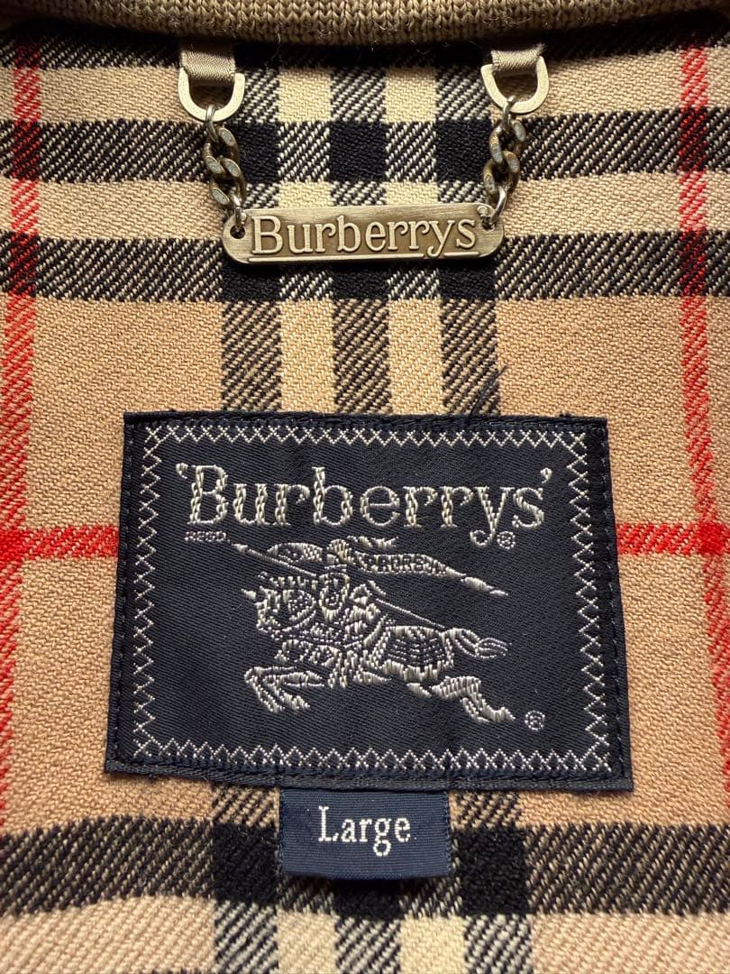 極美品 L バーバリー ウール100 ブルゾンベージュ ホースロゴ ノバチェック