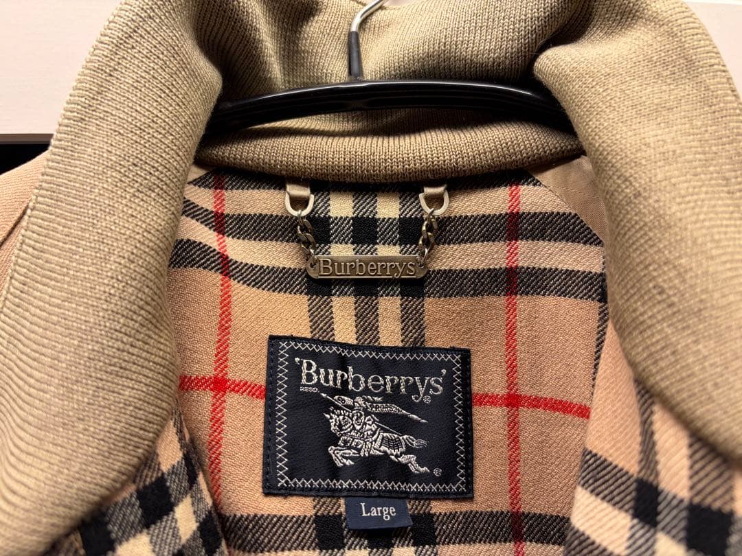極美品 L バーバリー ウール100 ブルゾンベージュ ホースロゴ ノバチェック