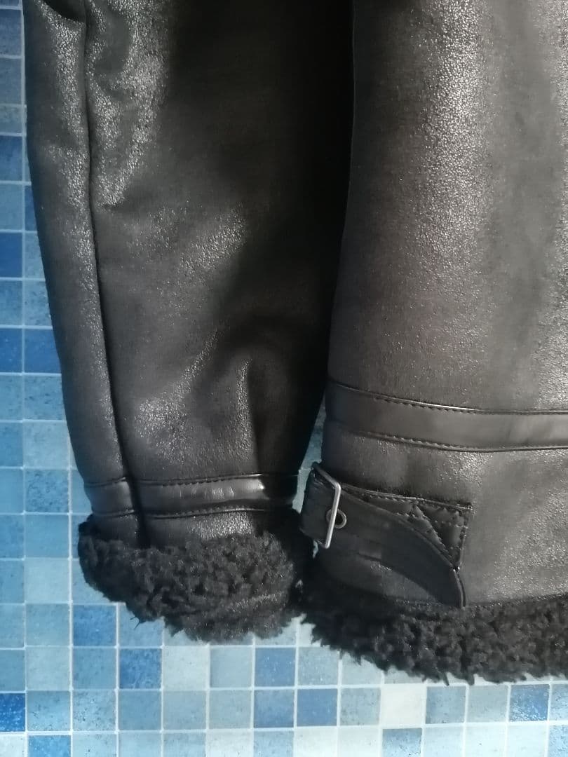 【新品 黒】即完売 Alpha B-3 ボアフリース レザー ムートンジャケット