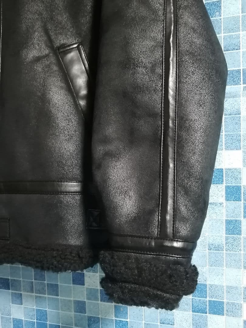 【新品 黒】即完売 Alpha B-3 ボアフリース レザー ムートンジャケット