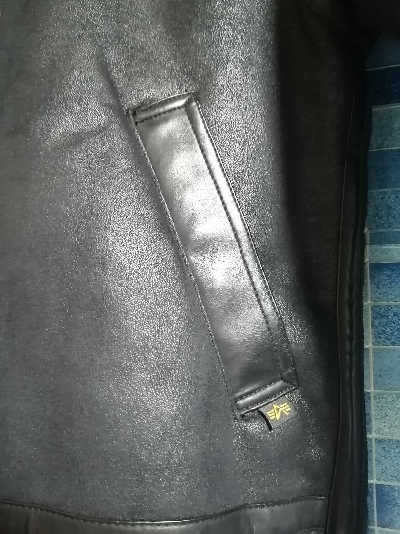 【新品 黒】即完売 Alpha B-3 ボアフリース レザー ムートンジャケット