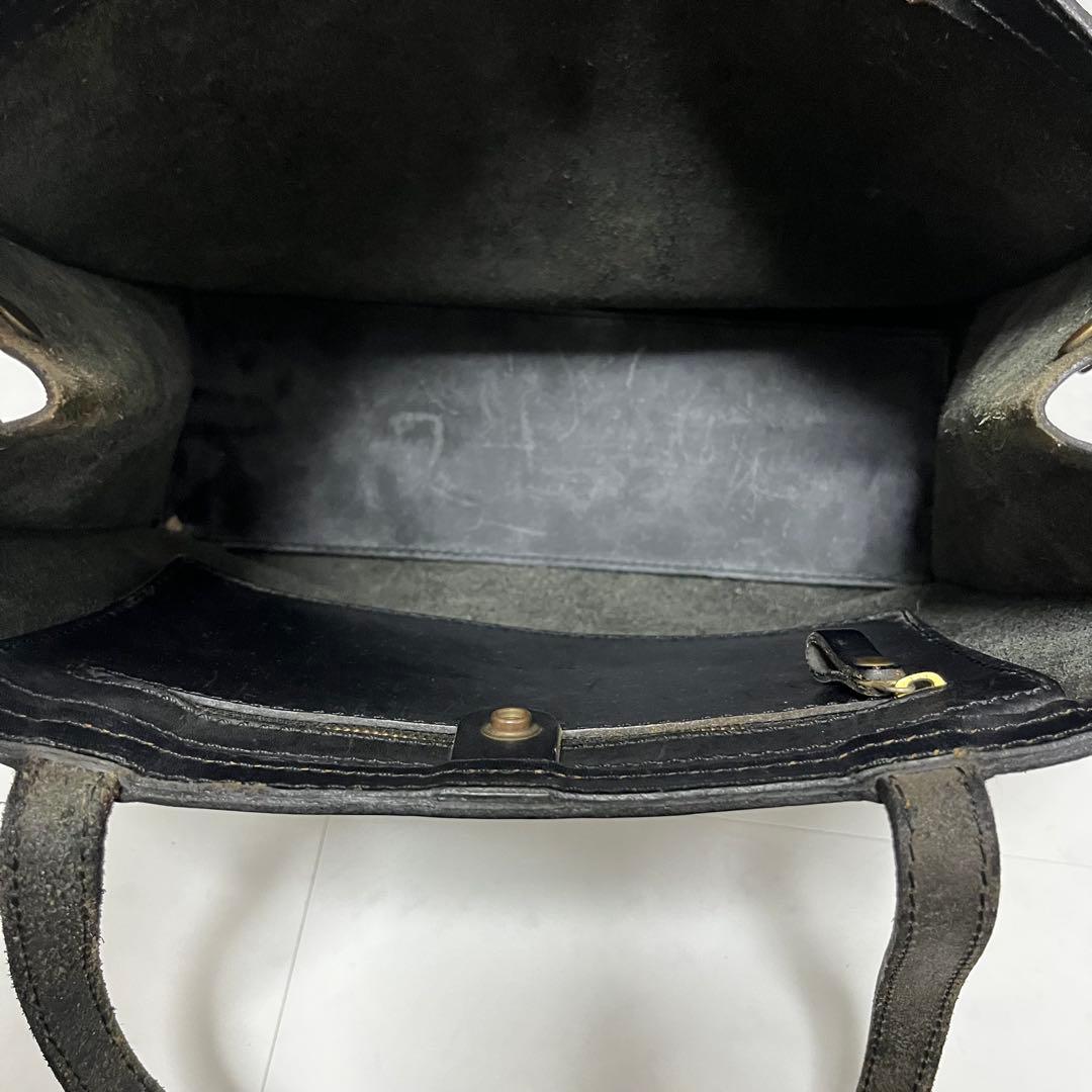 ヘルツ トートバッグ レザー 黒　無地 A4収納 ユニセックス 肩掛け可