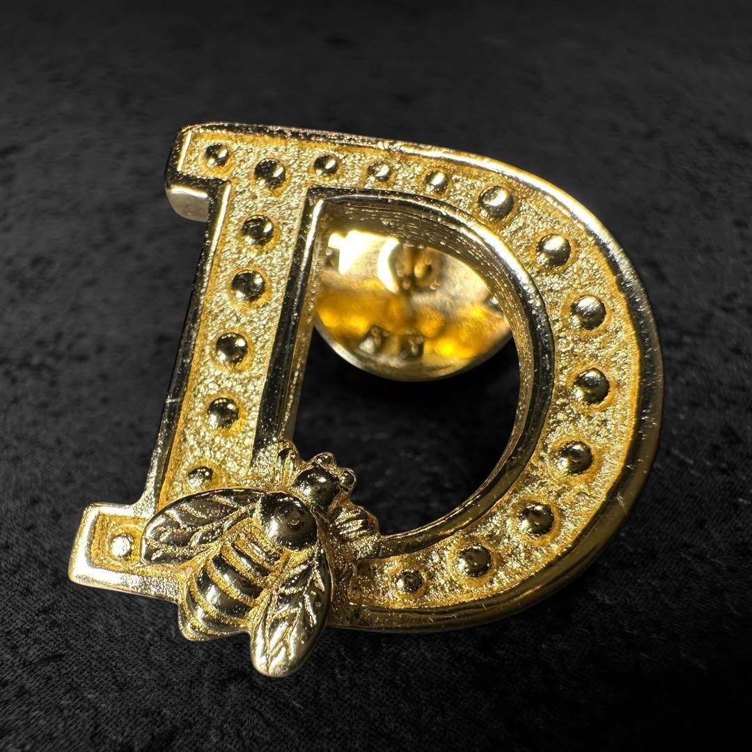 アクセサリー Christian Dior D Logo Bee Gold Brooch