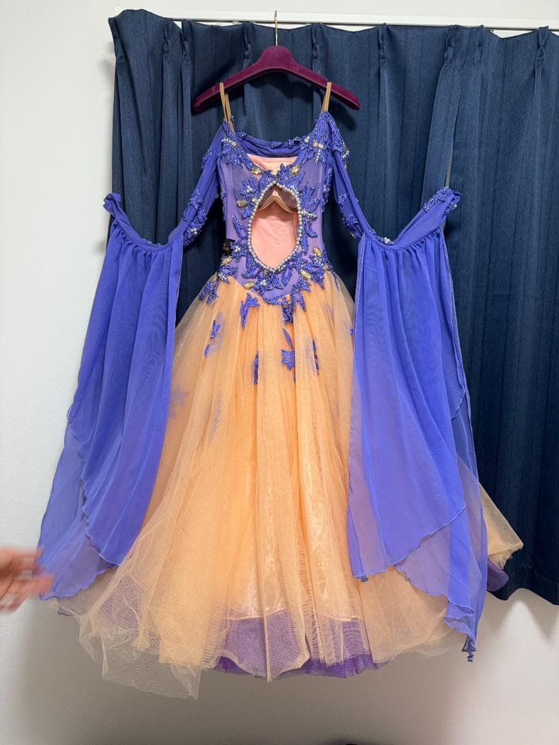 社交ダンスドレス【The ONE製】 紫＆オレンジ