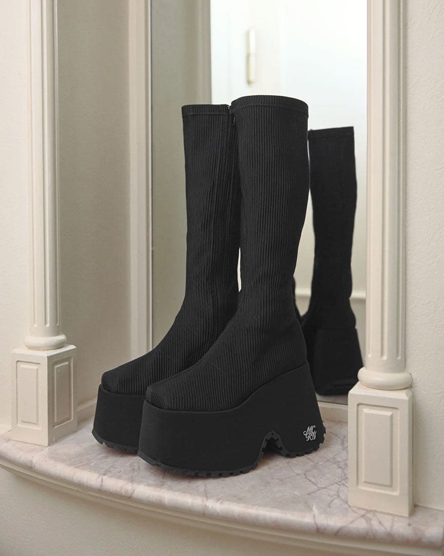 michellMacaron 厚底 ロングブーツ