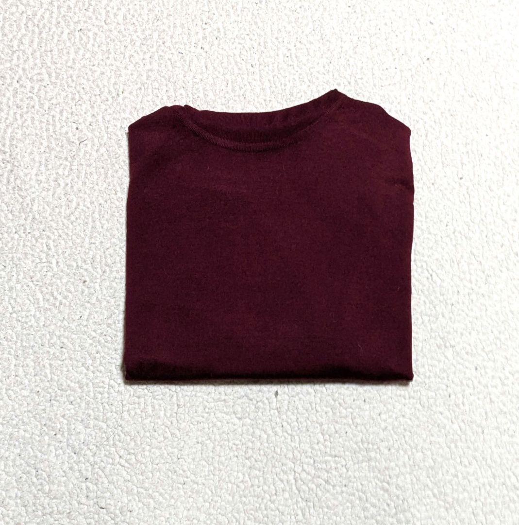 JOHN SMEDLEYバーガンディ タートルネック ニット M