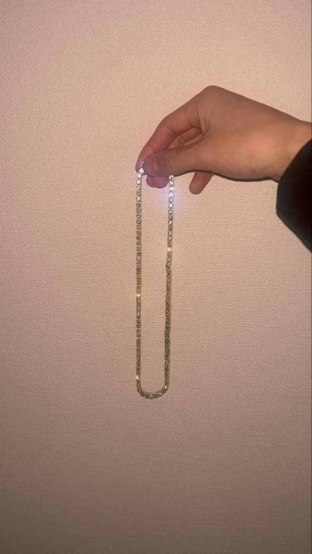 ゴールドテニスネックレス　モアサナイト　50cm4mm avalanche