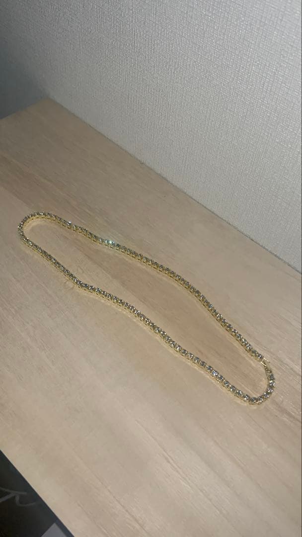 ゴールドテニスネックレス　モアサナイト　50cm4mm avalanche