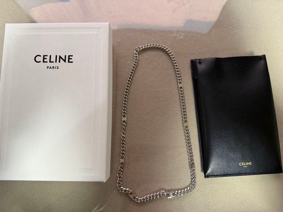 CELINE　トリオンフ スモール グルメット ネックレス　付属品完備　エディ期