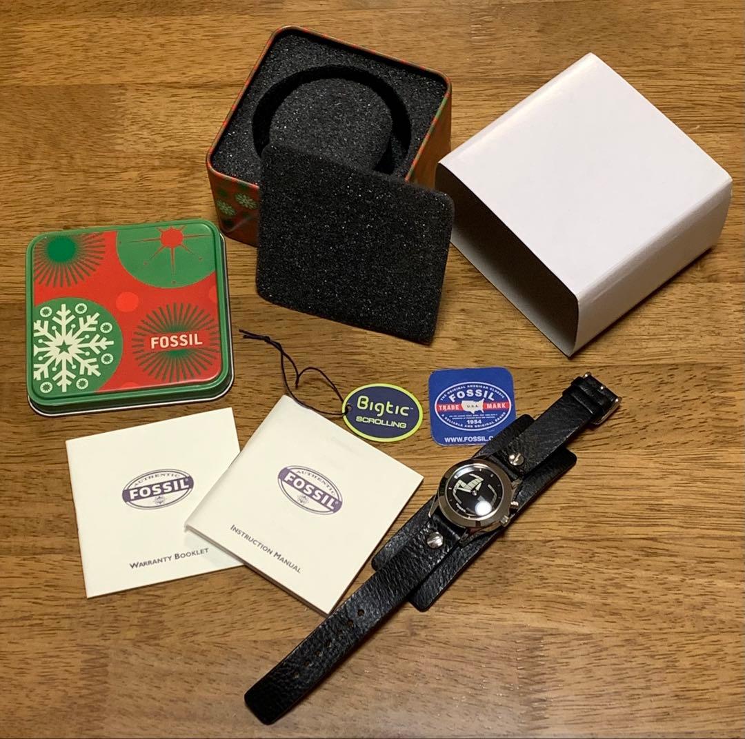 フォッシル　FOSSIL ビッグティック　缶ケース付属　完品
