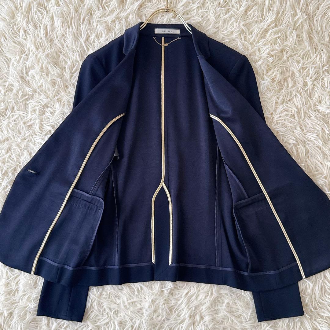 美品✨ベイジ CINDY パンツスーツ セットアップ ジャケット ネイビー 2