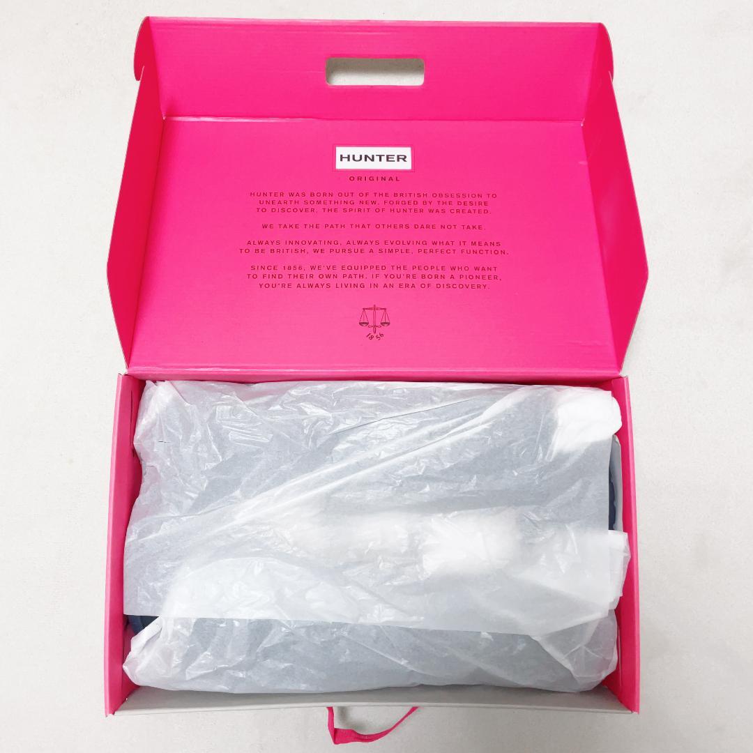 【美品・箱付】HUNTER レインブーツ ロング ブラック 長靴 24.0cm